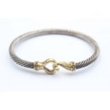 14ct Yellow Gold & Silver Twist Bangle (28.7g)