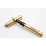 Vintage WATERMAN Gold Plate FOUNTAIN PEN w/ 14ct Gold Nib WRITING (13g) // Vintage WATERMAN Gold