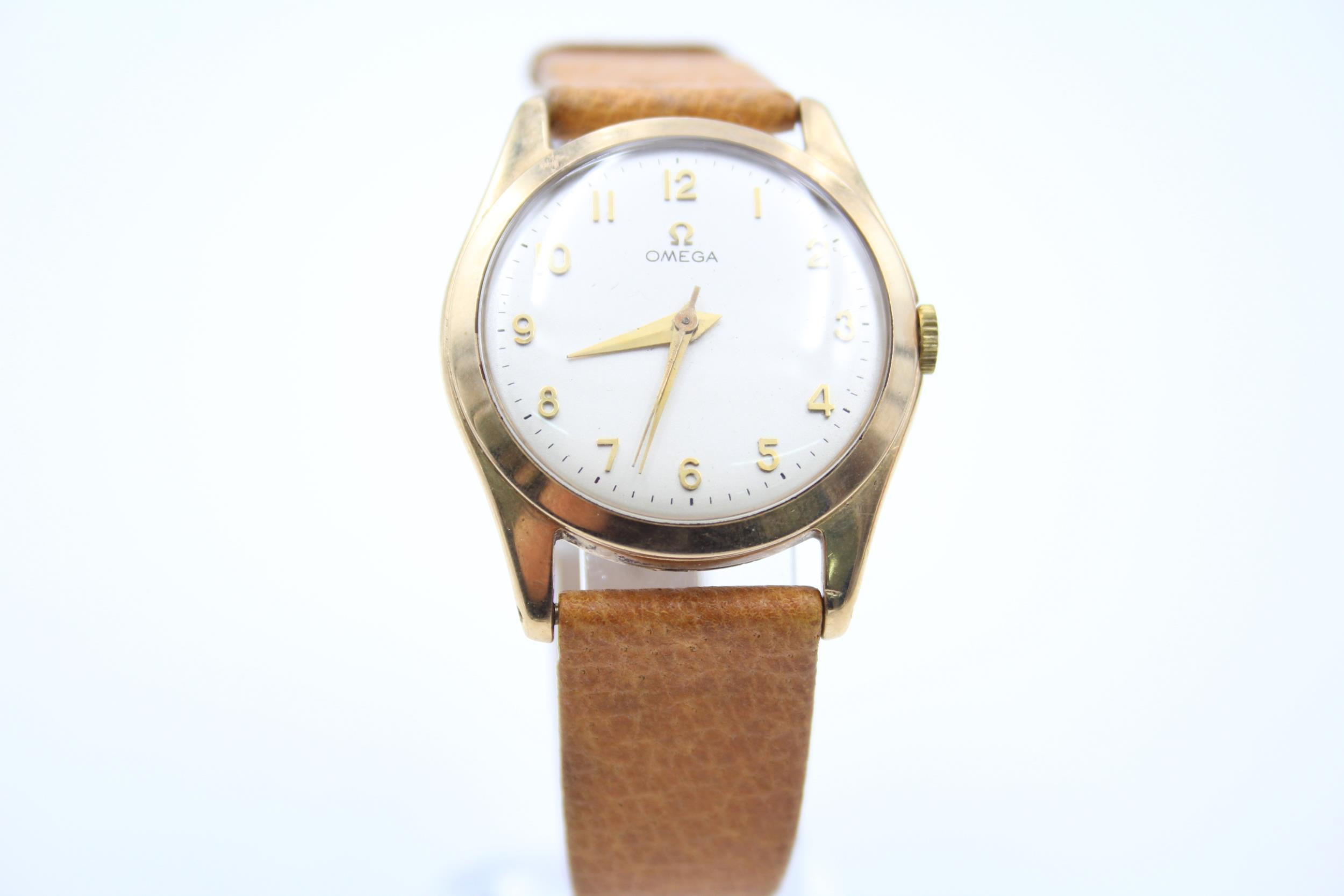 Vintage Gents OMEGA 9ct gold Wristwatch Handwind WORKING // Vintage OMEGA 9ct Gold Wristwatch