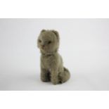Vintage 1930's MERRYTHOUGHT Mohair Cat Soft Toy w /Original Label & Glass Eyes // Approx. Height: