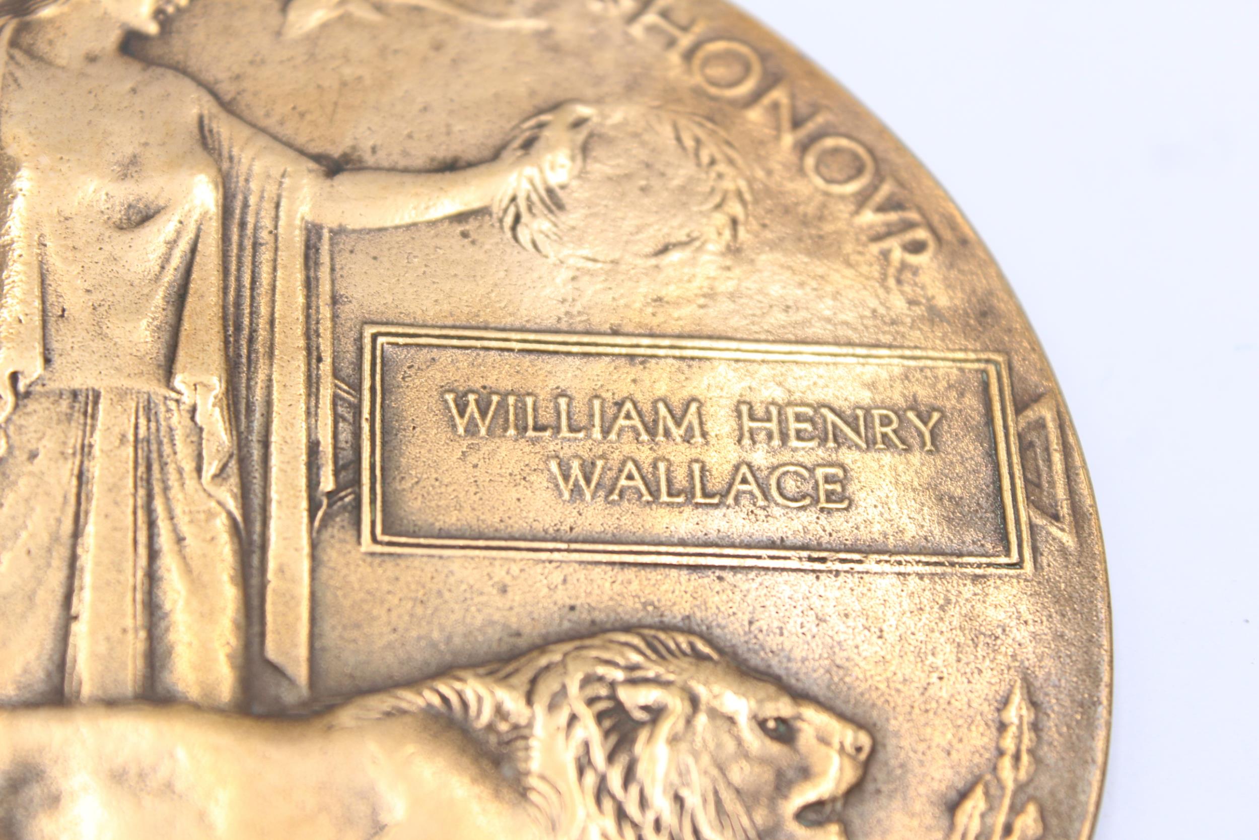 WW1 Death Plaque Named William Henry Wallace // WW1 Death Plaque Named William Henry Wallace Item in - Image 2 of 6