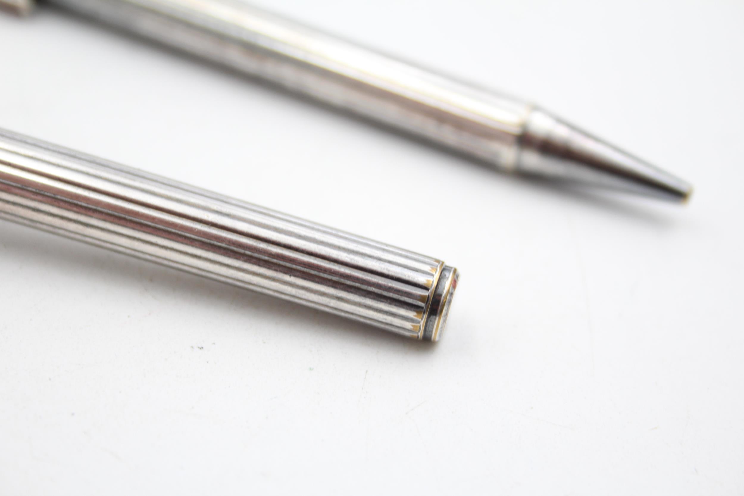 MUST DE CARTIER Silver Plate FOUNTAIN PEN w/ 18ct Gold Nib, Matching Ballpoint // Ballpoint is - Image 5 of 8