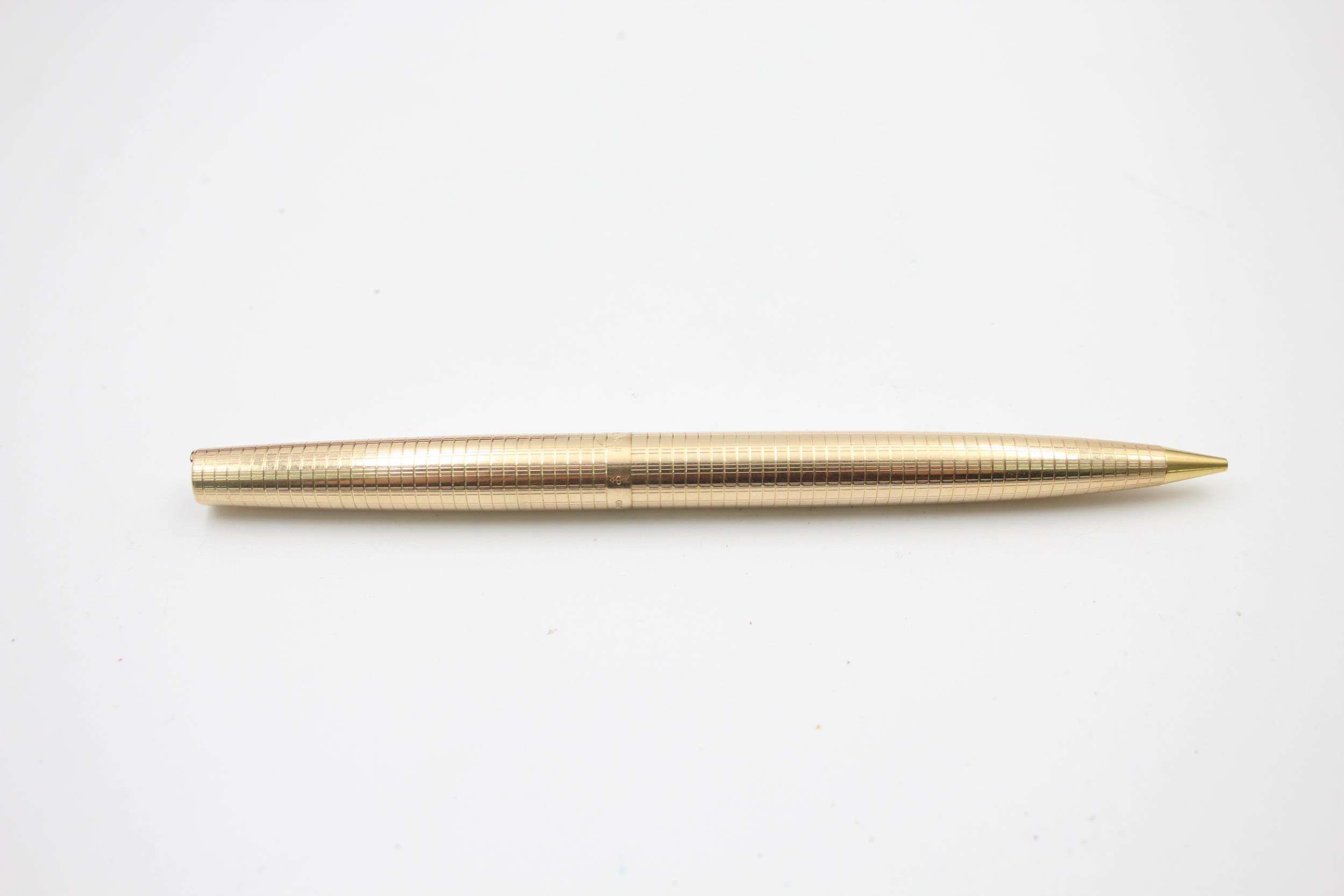 Vintage PARKER 65 Gold Plate FOUNTAIN PEN w/ 14ct Gold Nib, Pencil, Box Etc // Vintage PARKER 65 - Image 7 of 8