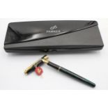 PARKER Sonnet Green Lacquer FOUNTAIN PEN w/ 18ct Gold Nib WRITING Boxed // PARKER Sonnet Green