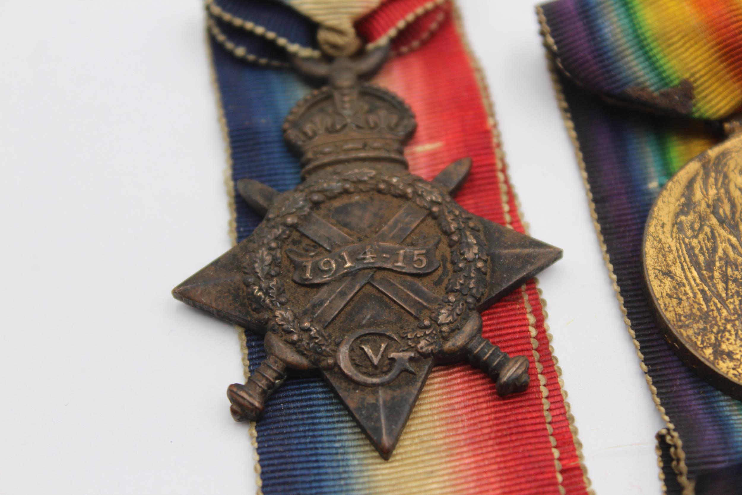 WW1 1914-15 Star Trio Medals & Original Long Ribbons Named Gnr E. Bennett, RA // WW1 1914-15 Star - Image 2 of 7