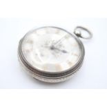 Antique Gents .925 SILVER Open Face Verge Fusee POCKET WATCH Key-Wind 148g // Antique Gents .925