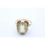 9ct Yellow Gold Vintage Citrine Modernist Ring (3.1g) Size N