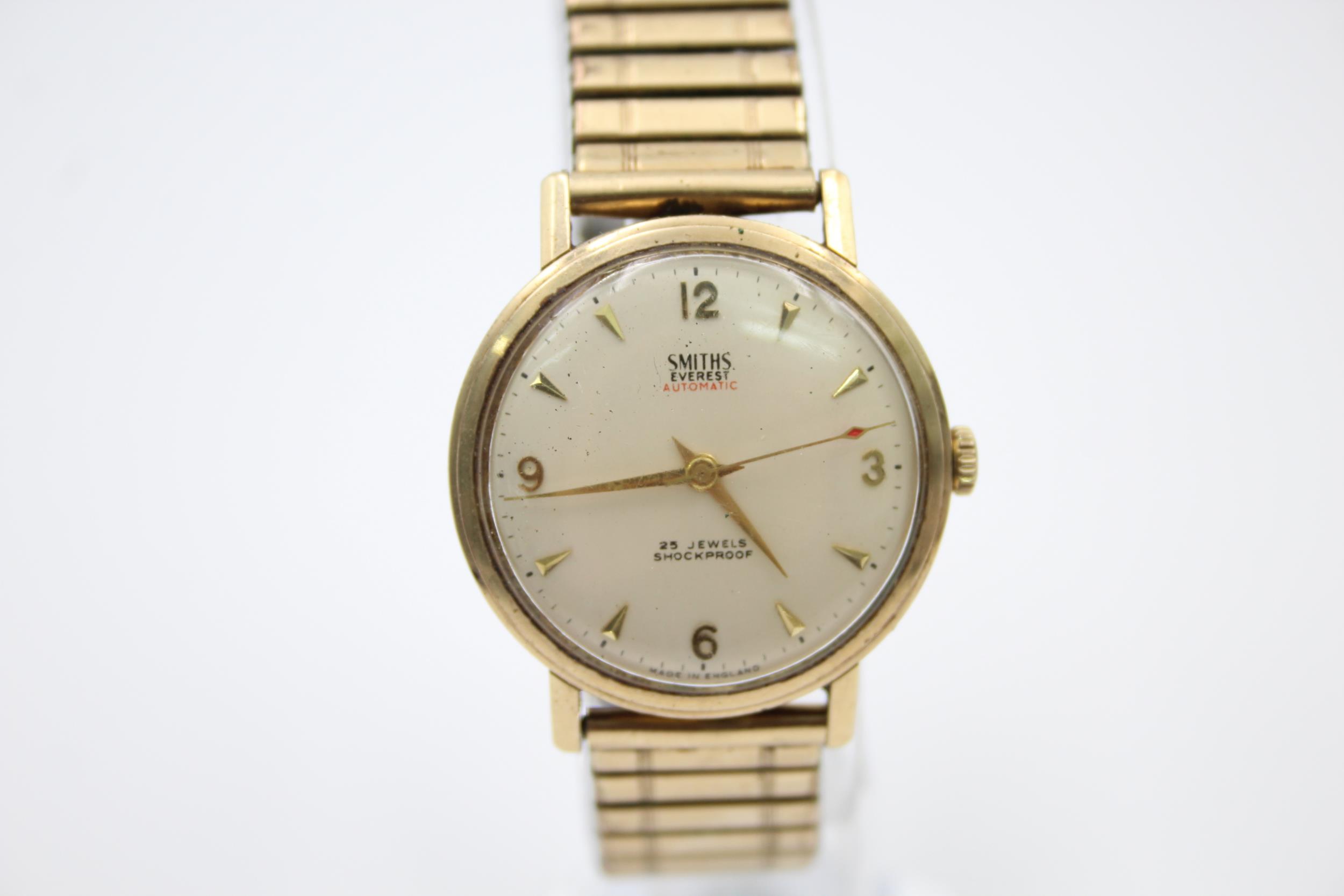 Vintage Gents SMITHS EVEREST 9ct Gold Cased WRISTWATCH Automatic WORKING // Vintage Gents SMITHS