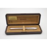 Vintage PARKER 75 Silver Plate FOUNTAIN PEN w/ 14ct Gold Nib WRITING Boxed (18g) // Vintage PARKER