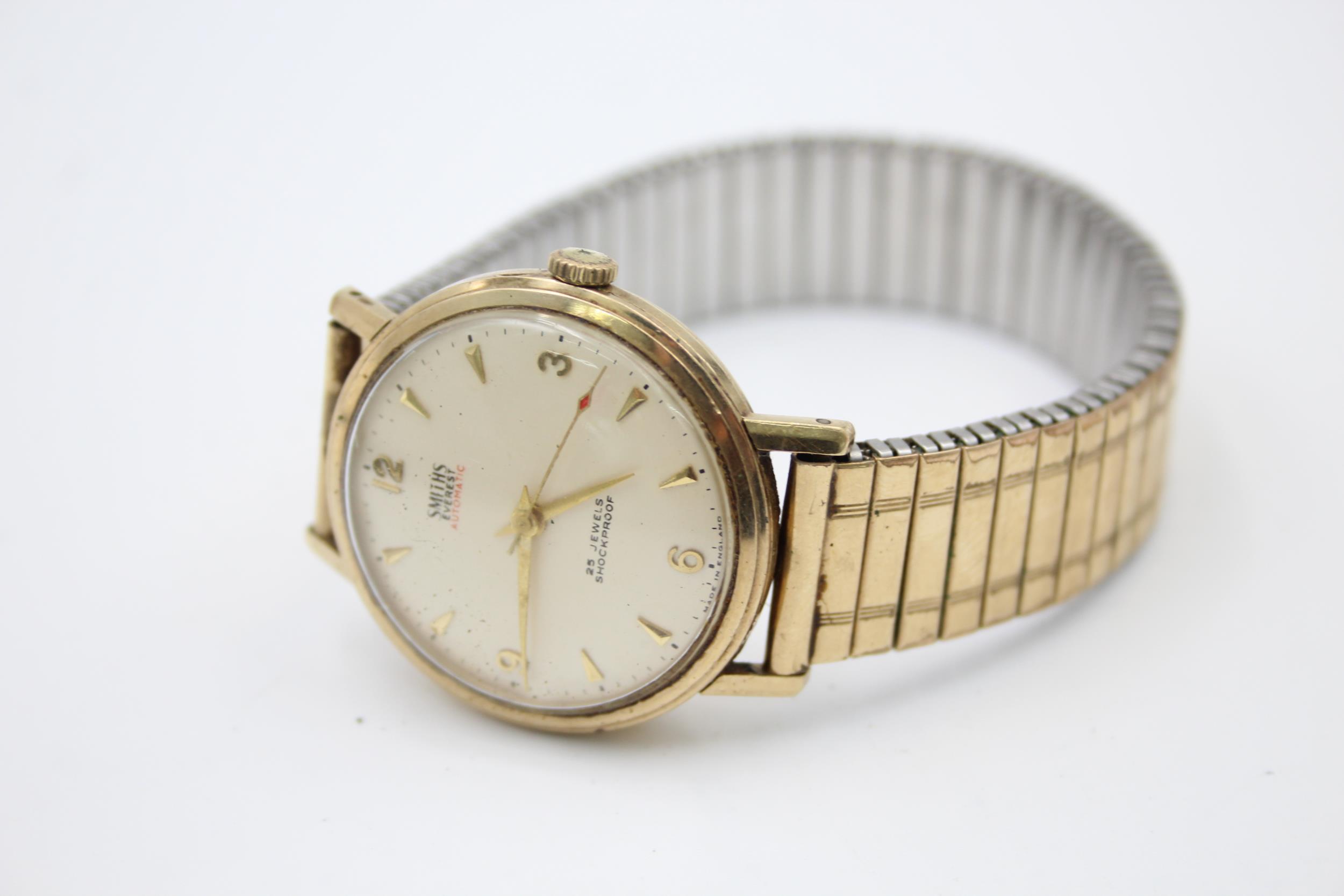 Vintage Gents SMITHS EVEREST 9ct Gold Cased WRISTWATCH Automatic WORKING // Vintage Gents SMITHS - Image 2 of 5