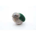 Vintage 1988 London STERLING SILVER Small Novelty Chick Pin Cushion (10g) // Maker - Ari D Norman