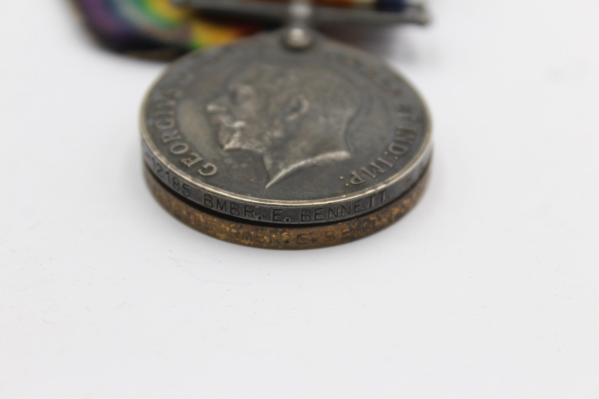 WW1 1914-15 Star Trio Medals & Original Long Ribbons Named Gnr E. Bennett, RA // WW1 1914-15 Star - Image 7 of 7