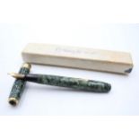 Vintage CONWAY STEWART 27 Green FOUNTAIN PEN w/ 14ct Gold Nib WRITING Boxed // Vintage CONWAY