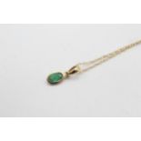 9ct Yellow Gold Emerald Pendant Necklace (0.6g)