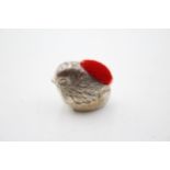 Vintage Stamped .925 STERLING SILVER Small Novelty Chick Pin Cushion (6g) // Diameter - 3cm In