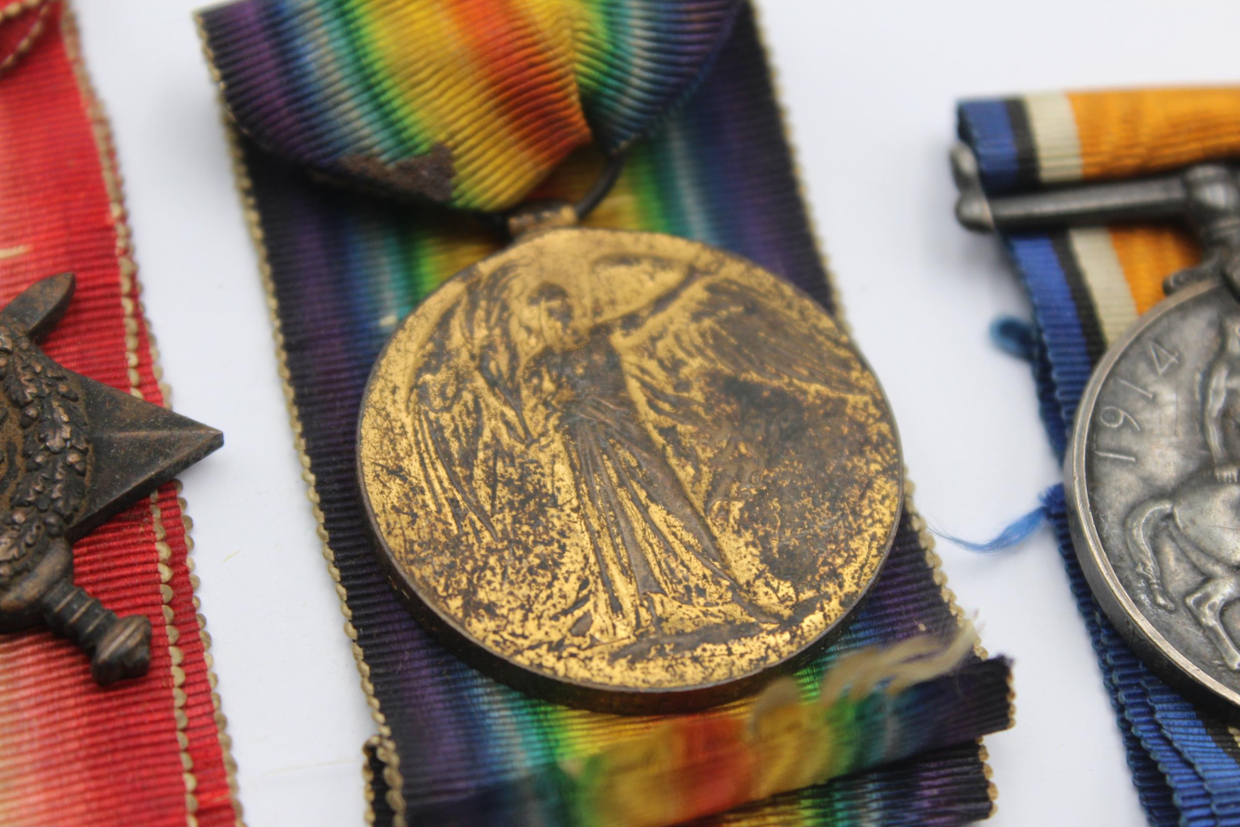 WW1 1914-15 Star Trio Medals & Original Long Ribbons Named Gnr E. Bennett, RA // WW1 1914-15 Star - Image 3 of 7