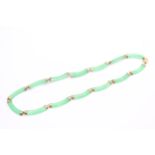 14ct Gold Jade Panel Necklace (17.6g)