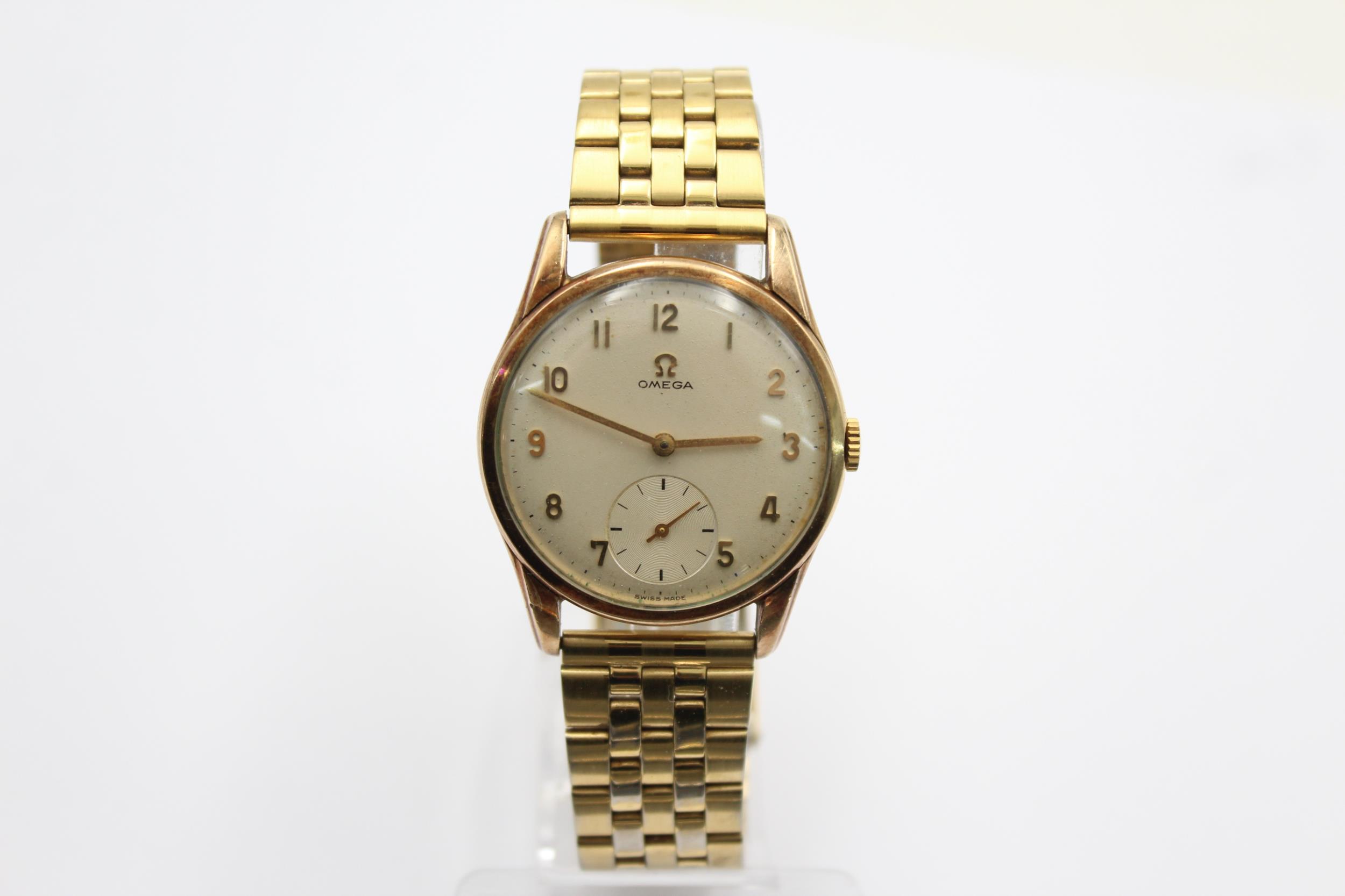 Vintage Gents OMEGA 9ct gold Wristwatch Handwind WORKING // Vintage OMEGA 9ct Gold Wristwatch