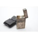 S.T DUPONT Paris Silver Plated Cigarette LIGHTER w/ Leather Case (107g) // UNTESTED In previously