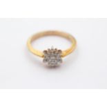 9ct Gold Diamond Snowflake Cluster Ring (4g) Size V