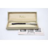 CHALK MARKED Vintage PARKER 51 Black FOUNTAIN PEN w/ Brushed Steel Cap WRITING // CHALK MARKED