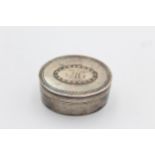 Antique George III Hallmarked 1796 London STERLING SILVER Patch / Pill Box (11g) // w/ Engraved