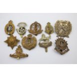 10 x Military Cap Badges Inc London Scottish, Military Police, The Kings // Military Cap Badges