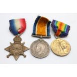 WW1 1914-15 Star Trio Medals & Original Ribbons Named Dvr F. Frost RFA, RA // WW1 1914-15 Star