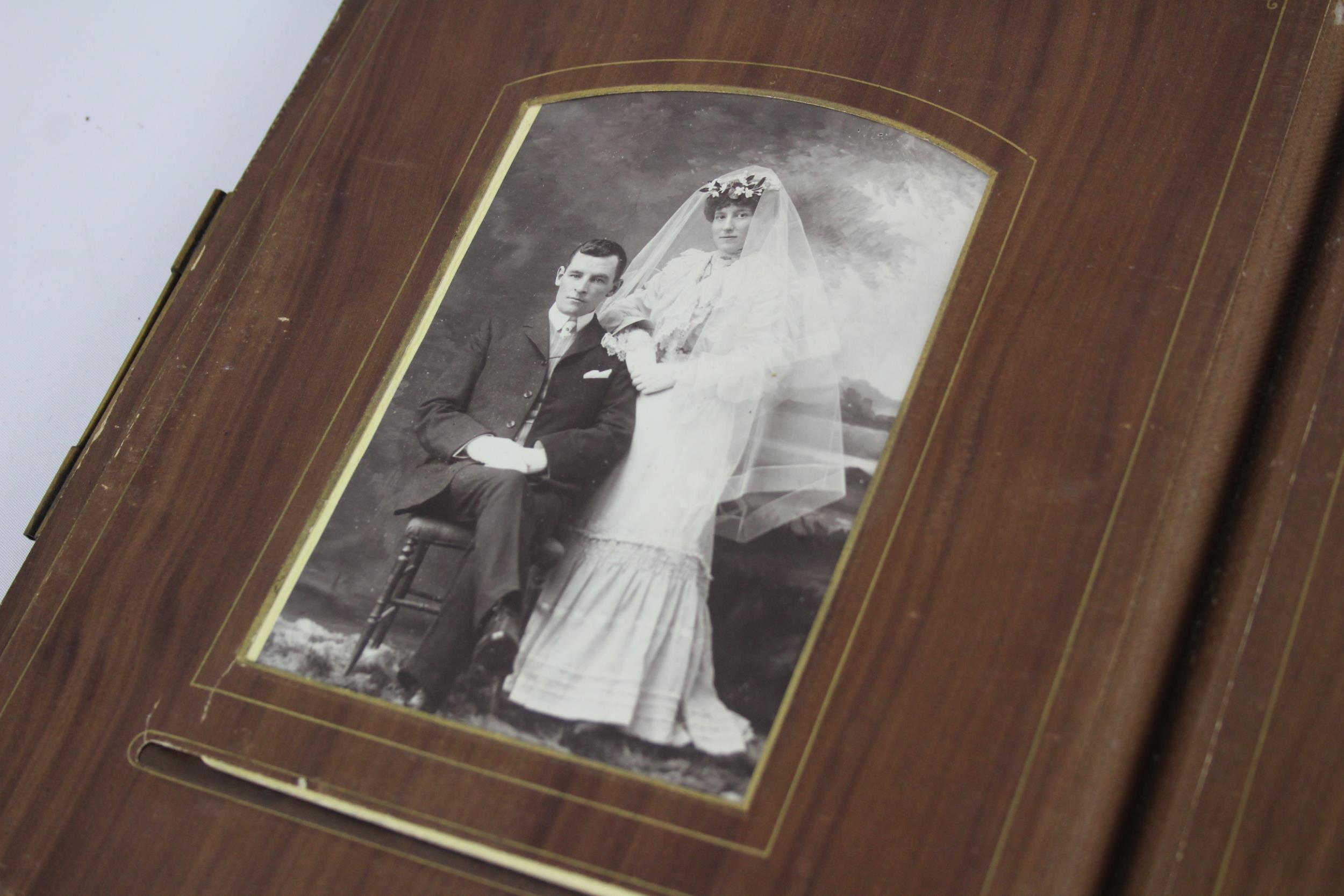 Antique Embossed Leather PHOTO ALBUM c. 1877 w/ White Metal Clasp & Photographs // Approx - Image 3 of 5