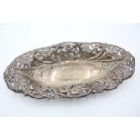 Antique Victorian 1894 Birmingham STERLING SILVER Oval Bon Bon Dish (82g) // Maker - Henry