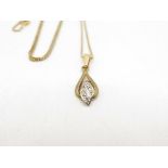 9ct Gold Diamond Pendant Necklace (1.7g)