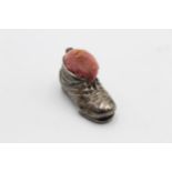 Vintage Stamped .925 STERLING SILVER Novelty Boot Form Pin Cushion (33g) // Maker - Unidentifiable