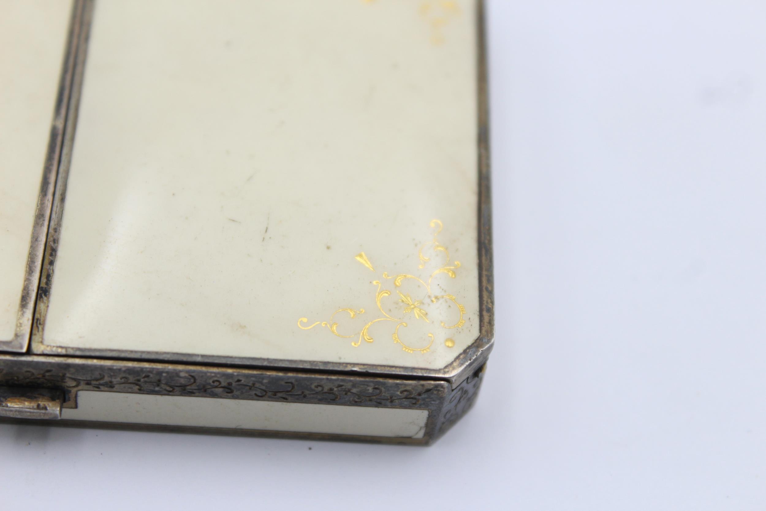 Vintage Stamped .925 STERLING SILVER & Enamel Ladies Cigarette Case (150g) // Maker - Unidentifiable - Image 2 of 6