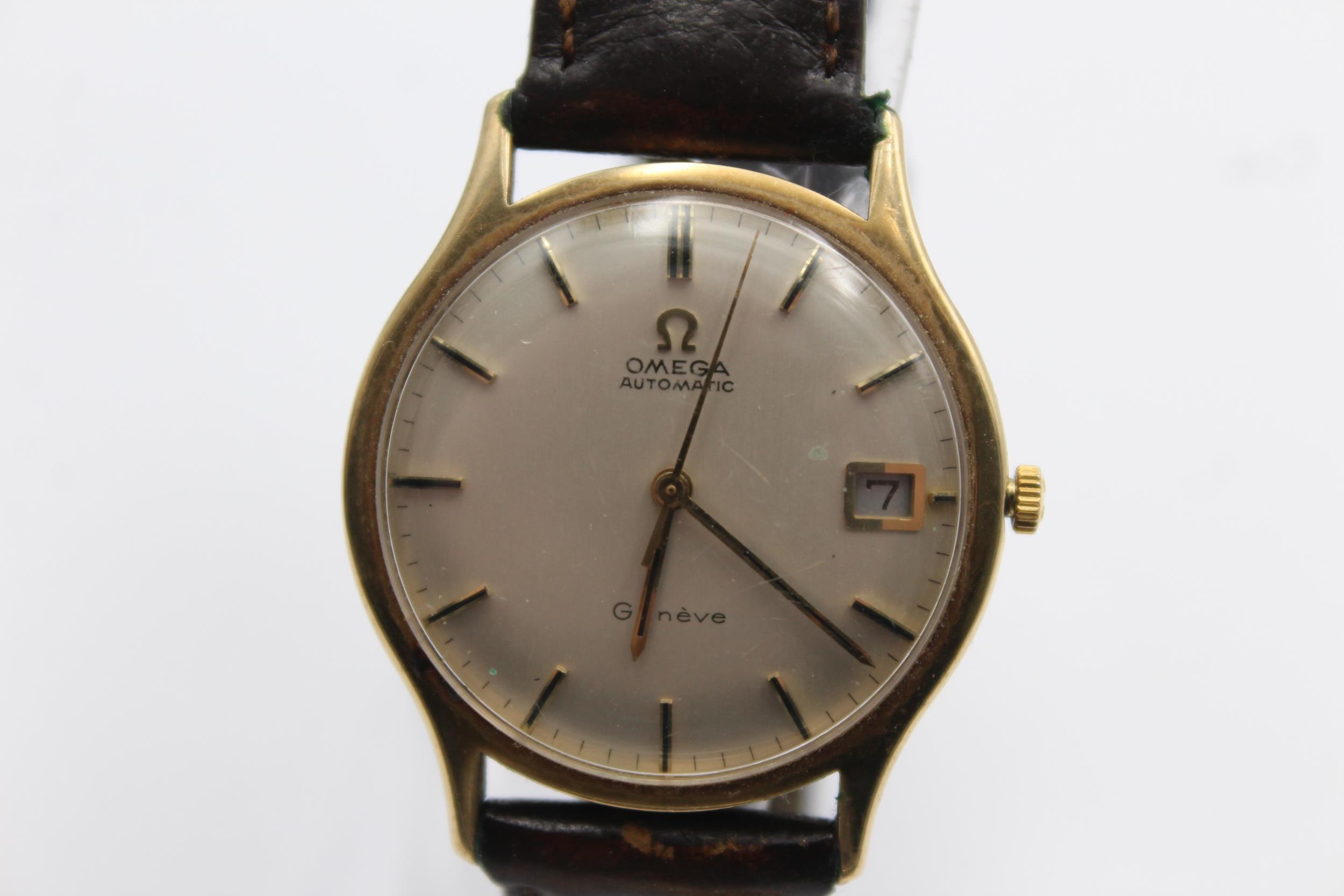 Vintage Gents OMEGA GENEVE 9ct Gold WRISTWATCH Automatic WORKING // Vintage Gents OMEGA GENEVE 9ct - Image 2 of 4