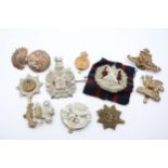 10 x Military Cap Badges Inc Welch, Buffs, Scottish, Etc // Military Cap Badges Inc Welch, Buffs,