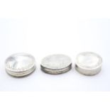 3 x Antique Hallmarked .925 STERLING SILVER Patch / Pill Boxes Inc Georgian 17g // In antique