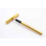 DUNHILL Gold Plated FOUNTAIN PEN w/ 14ct Gold Nib WRITING (31g) // DUNHILL Gold Plated FOUNTAIN