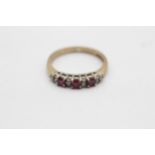 9ct Gold Diamond & Ruby Dress Ring (2.4g) Size N