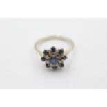18ct White Gold Vintage Sapphire & Diamond Cluster Ring (2.7g) Size L