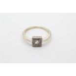 18ct White Gold Vintage Diamond & Aquamarine Ring (2.2g) Size M