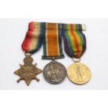 WW1 1914-15 Star Trio Medals Mounted on Original Ribbons Dvr J. F. Leach RFA, RA // WW1 1914-15 Star