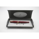 PARKER Sonnet Burgundy Lacquer FOUNTAIN PEN w/ 18ct Gold Nib WRITING Boxed // PARKER Sonnet Burgundy