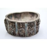 .925 Antique Tibetan Souvenir Panel Bracelet (111g)