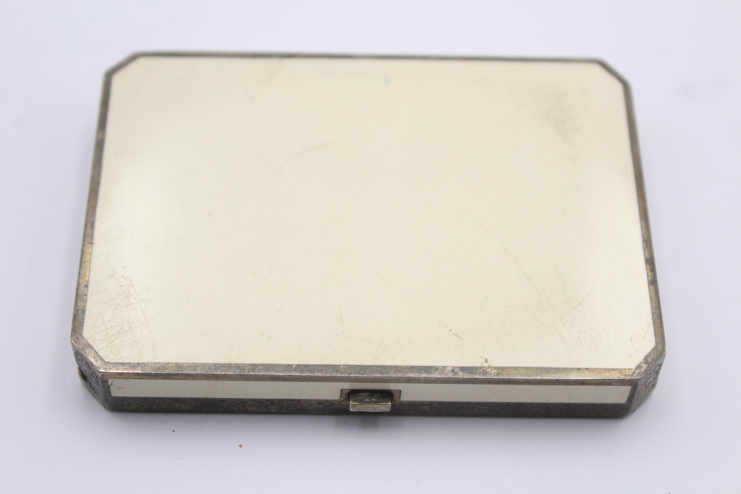 Vintage Stamped .925 STERLING SILVER & Enamel Ladies Cigarette Case (150g) // Maker - Unidentifiable - Image 6 of 6