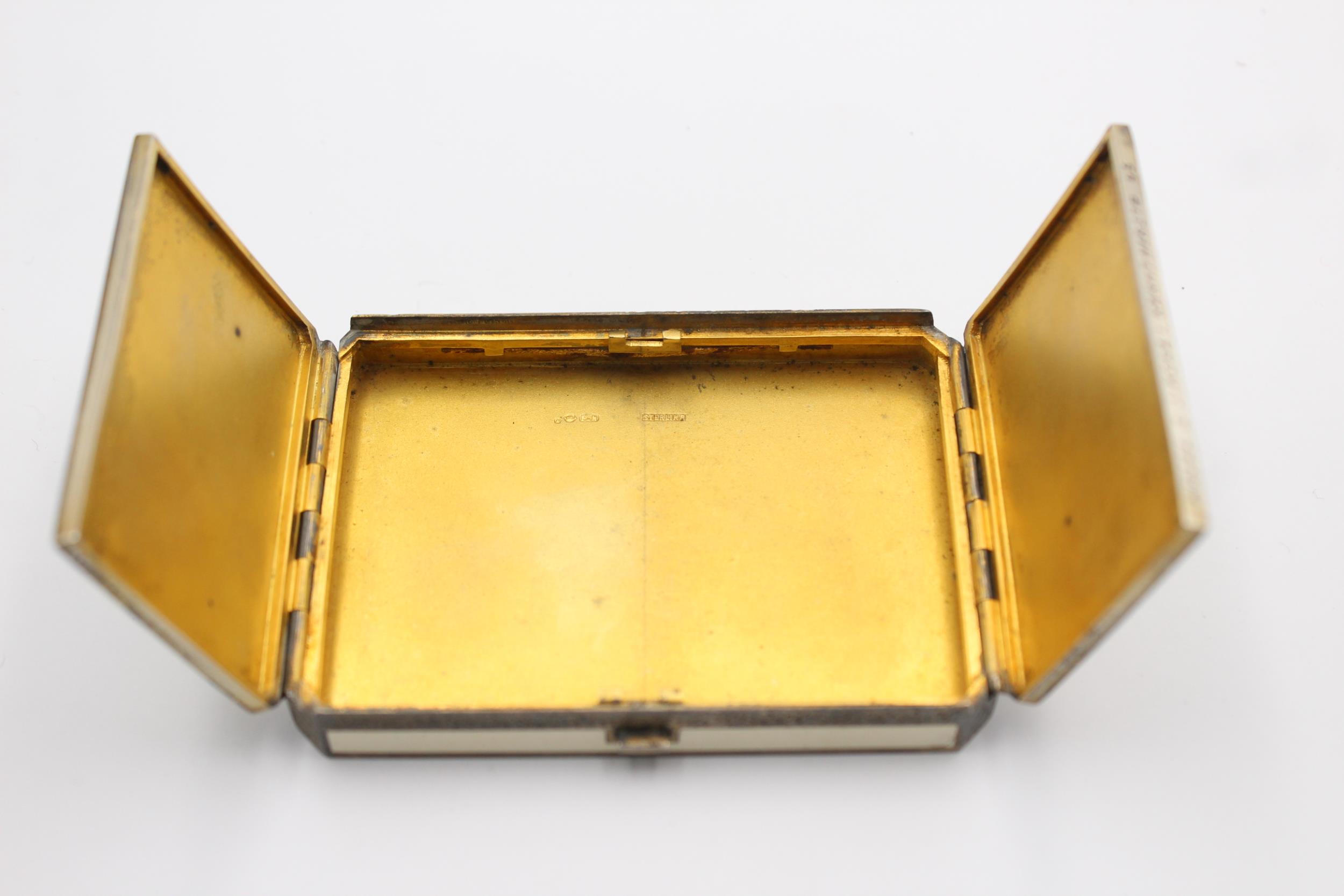 Vintage Stamped .925 STERLING SILVER & Enamel Ladies Cigarette Case (150g) // Maker - Unidentifiable - Image 4 of 6