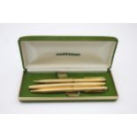 Vintage WATERMAN C/F Gold Plated FOUNTAIN PEN w/ 18ct Gold Nib, Ballpoint Etc Vintage WATERMAN C/F