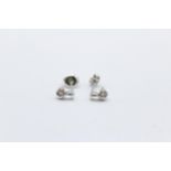 18ct White Gold Diamond Stud Earrings With One 9ct Gold Back (0.9g)