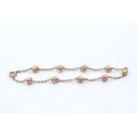 9ct Gold Sea Shell Bracelet With Pearl Accents (2.9g)