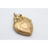 9ct Gold Back & Front Heart Locket Pendant (4.9g)