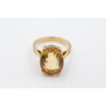 14ct Gold Citrine Single Stone Ring (4.9g) Size N